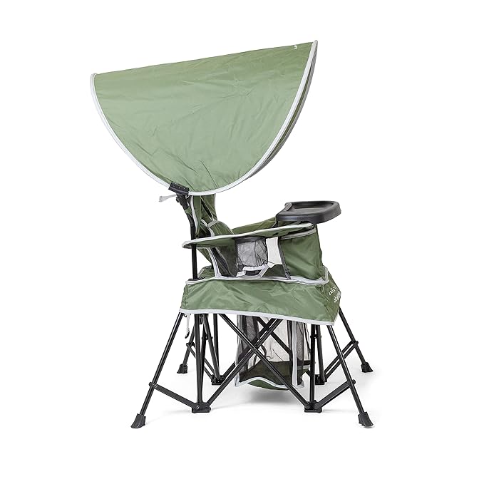 Baby Delight Go with Me Venture Portable Chair | Indoor and Outdoor | Sun Canopy | 3 Child Growth Stages | Moss Bud Green - LeafyLoom