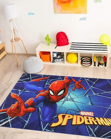 Gertmenian Marvel Rug Boys Childrens Bedroom Decor Kids Home Play Room Mat Bedding Area Carpet; 54x78 Large; Spiderman Superhero Multi-Colored Navy Blue; 47326 - LeafyLoom
