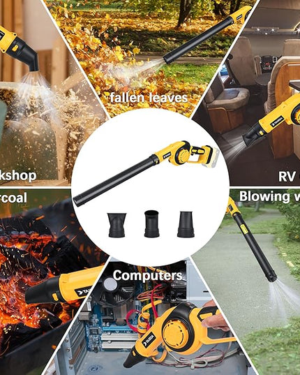 Cordless Leaf Blower for Dewalt 20V Max Battery (NO Battery), 200MPH Mini Leaf Blower with 3 Variable Speed, Electric Handheld Leaf Blower for Yard Care,Patio,Porch,Workbench Clean (Bare Tool) - LeafyLoom