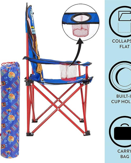 Idea Nuova Kids Indoor-Outdoor Folding Camp Chair, Paw Patrol - LeafyLoom