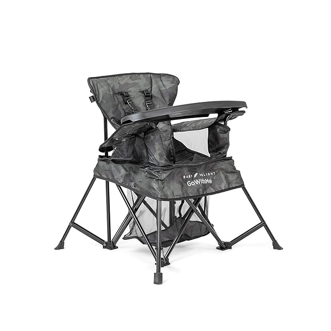 Baby Delight Go with Me Venture Portable Chair | Indoor and Outdoor | Sun Canopy | 3 Child Growth Stages | Carbon Camo - LeafyLoom