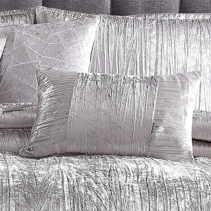 Riverbrook Home Turin Comforter Set, Twin, Silver, 6-Piece Set - LeafyLoom