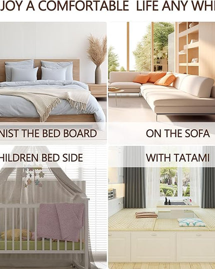 Bed Wedge Pillow,Headboard Pillow,Mattress Wedge,Close The Gap (0-8") Between Your Mattress and Headboard,Bed Gap Filler (Grey, King) - LeafyLoom