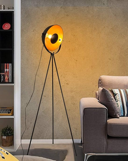 COSYLUX Industrial Tripod Floor Lamp for Living Room, Modern Satellite Tall Standing Lamps for Bedrooms Black Gold (No Bulbs) - LeafyLoom