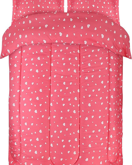 Utopia Bedding All Season Heart Comforter Set with 2 Pillow Cases, 3 Piece Soft Brushed Microfiber Kids Bedding Set for Boys/Girls, Machine Washable (Twin) - LeafyLoom