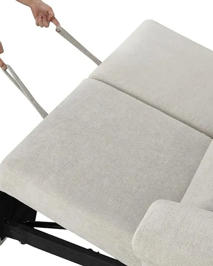 3 in 1 Multi-Functional Futon Loveseat Pull Out Sleeper Couch Bed, Corduroy Upholstery Convertible Lounge Sofa Daybed,Recliner Love Seat with Adjustable Backrest for Living Room,Office,RV - LeafyLoom