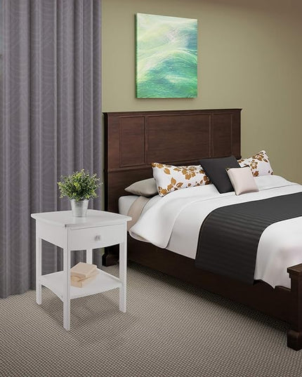 Winsome Basics Solid Wood End Table Nightstand - LeafyLoom