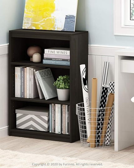FURINNO Gruen 3-Tier Bookcases, Espresso - LeafyLoom