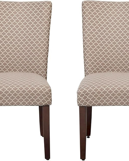 HomePop Parsons Classic Upholstered Accent Dining Chair, Set of 2, Brown - LeafyLoom