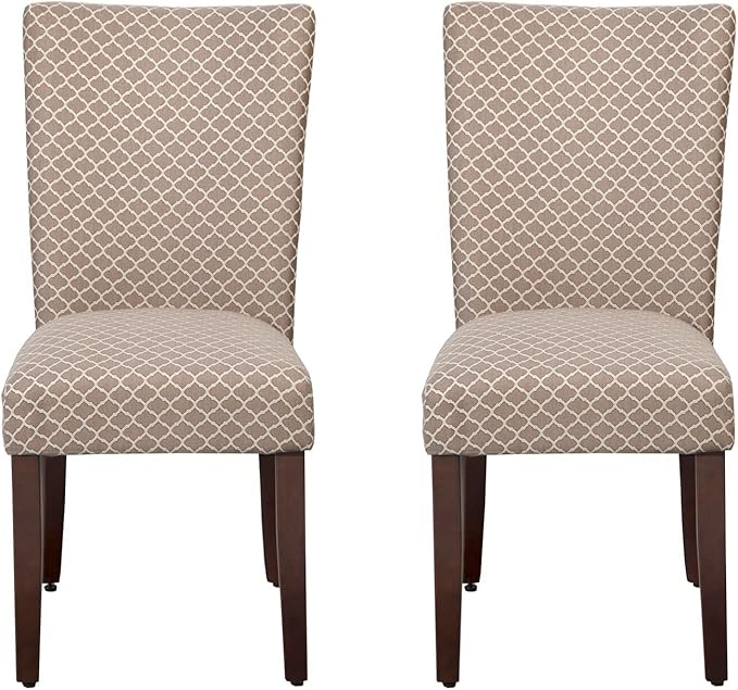 HomePop Parsons Classic Upholstered Accent Dining Chair, Set of 2, Brown - LeafyLoom