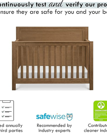 DaVinci Fairway 4-in-1 Convertible Crib in Stablewood, Greenguard Gold Certified - LeafyLoom