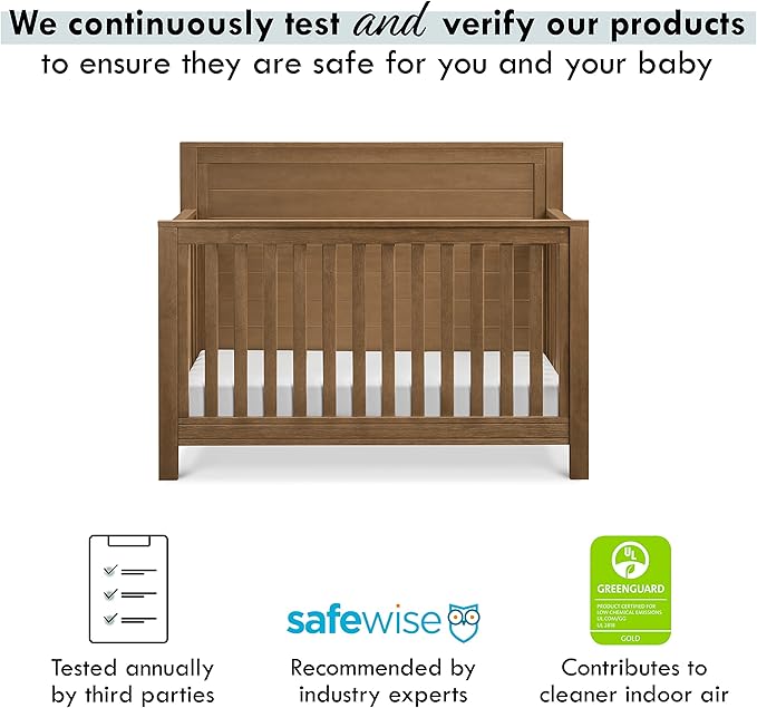 DaVinci Fairway 4-in-1 Convertible Crib in Stablewood, Greenguard Gold Certified - LeafyLoom
