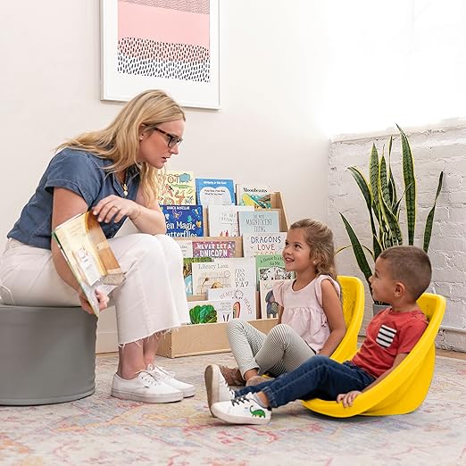 ECR4Kids Leaf Floor Seat, Rocker Chair, Yellow, 6-Piece - LeafyLoom