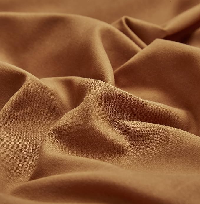 Pumpkin Color Comforter Sets Cinnamon Color Bedding Set King 3 PCs Pumpkin Comforter Sets Women Breathable Soft Burnt Orange Bedroom Collection Solid Rust Color Adults Pumpkin Bedding King - LeafyLoom