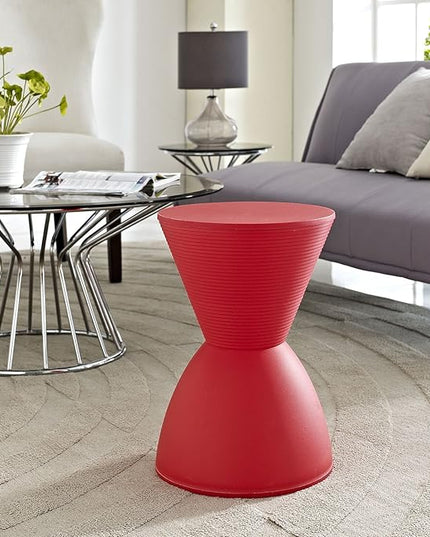 Modway Haste Contemporary Modern Hourglass Accent Stool in Red - LeafyLoom