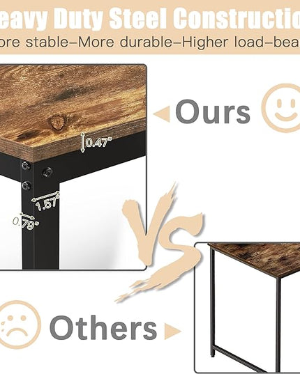 L Shaped Desk, Office Computer Corner Desk, 55 inch Home Gaming Desk Table, Writing Study Workstation with Storage Shelves for Home Office, Space-Saving, Industrial, Rustic Brown - LeafyLoom