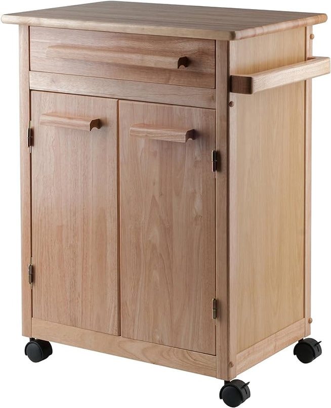 Winsome Wood Kitchen Cart, Natural, Single Drawer (82027) - LeafyLoom