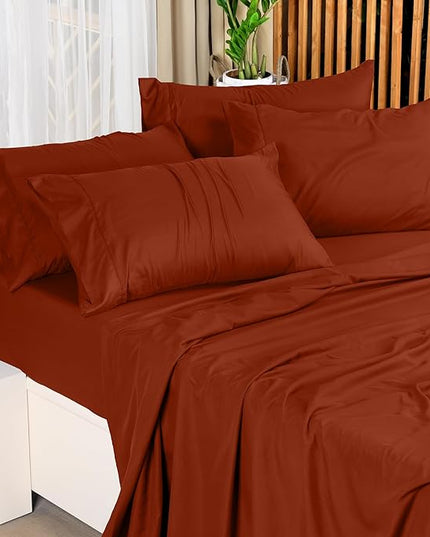 Utopia Bedding Queen Bed Sheets Set - 4 Piece Bedding - Brushed Microfiber - Shrinkage and Fade Resistant - Easy Care (Queen, Terracotta Orange) - LeafyLoom