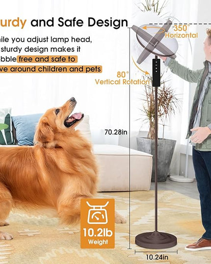 Floor Lamp, 36W/3600LM Super Bright Floor Lamp with Remote Control, Stepless Adjust Color Temperatures & Brightness, Torchiere Standing Lamp for Living Room Bedroom Office - LeafyLoom