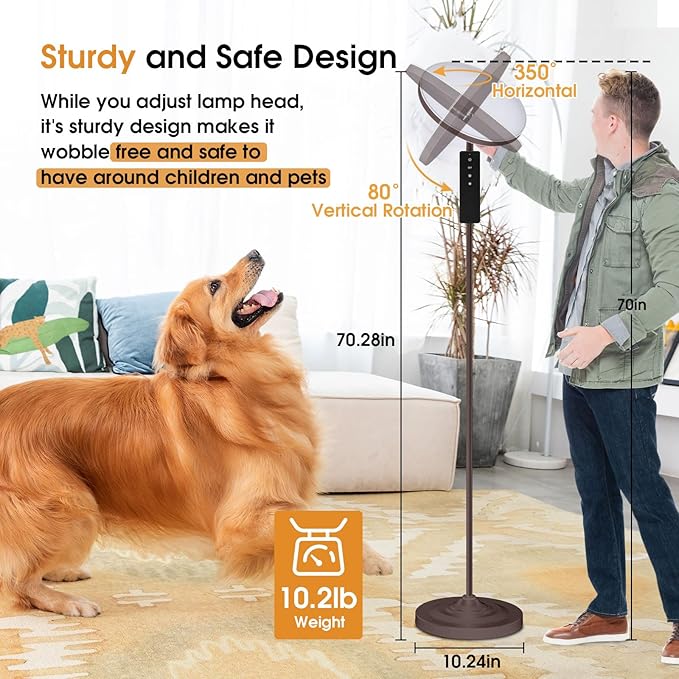 Floor Lamp, 36W/3600LM Super Bright Floor Lamp with Remote Control, Stepless Adjust Color Temperatures & Brightness, Torchiere Standing Lamp for Living Room Bedroom Office - LeafyLoom