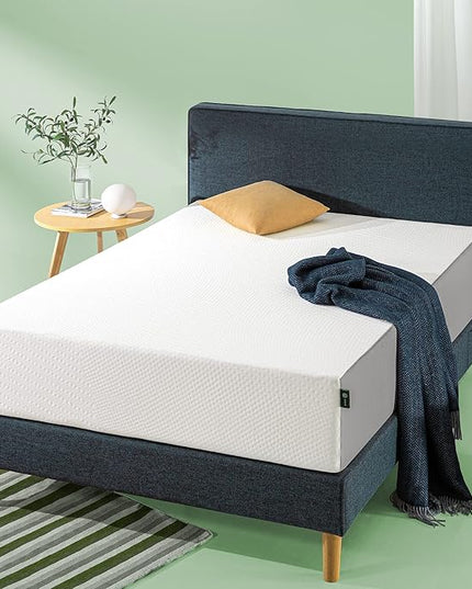Zinus Cooling Essential Foam Bed Mattress Conventional, King, White - LeafyLoom