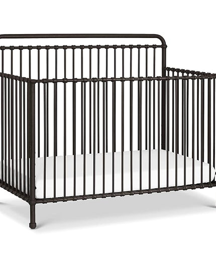 Namesake Winston 4-in-1 Convertible Metal Crib in Vintage Iron, Greenguard Gold Certified - LeafyLoom