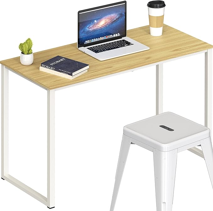 SHW Home Office 32-Inch Computer Desk, Oak - LeafyLoom