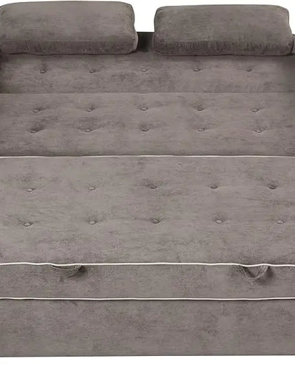 3 in 1 Multi-Functional Pull Out Sofa Bed , Linen Upholstered Convertible Sleeper Loveseat Couch Guest Daybed with Adjustable Backrest and Dual USB Charging Port for Living Room Office RV Furniture - LeafyLoom