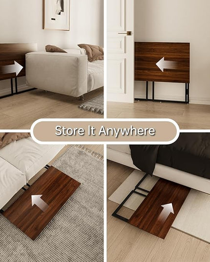 Folding Desk 30 Inch - Small Foldable Desk for Small Space Minimalist, Space Saving Collapsible Compact Desk Portable Table for Craft, Writing, Study and Work (No Assembly Required) - LeafyLoom