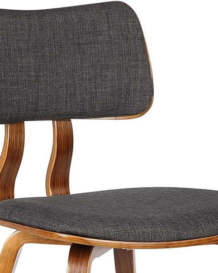 Armen Living Jaguar Dining Chair in Charcoal Fabric and Walnut Wood Finish,Charcoal/Walnut Finish 20D x 18W x 29H in - LeafyLoom