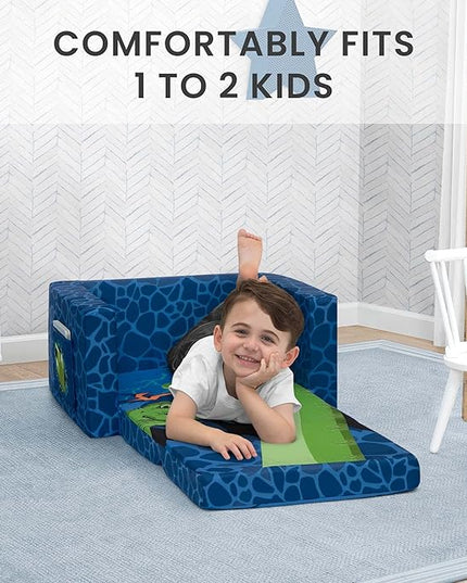 Delta Children Dinosaur Cozee Flip-Out Chair For Relaxing- 2-in-1 Convertible Lightweight,Portable Chair to Lounger for Toddlers & Kids - LeafyLoom