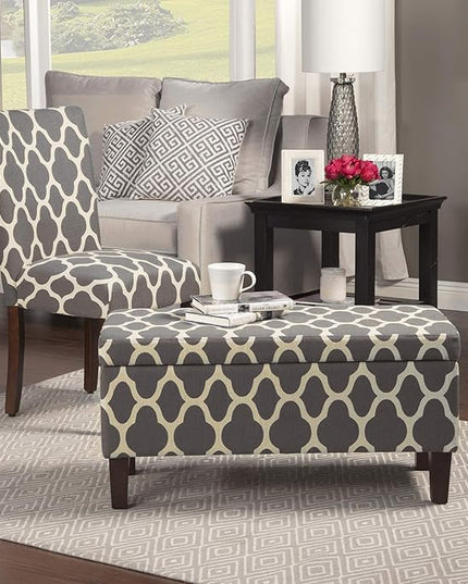 HomePop Parsons Classic Upholstered Accent Dining Chair, Set of 2, Grey and Cream Geometric - LeafyLoom