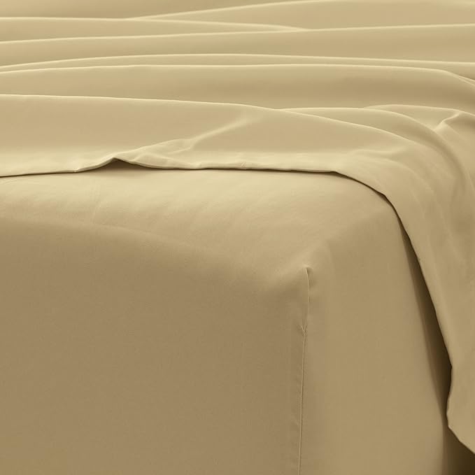 Linen Market Bed Sheets for Twin Size Bed (Gold) - Sleep Better Than Ever with These Soft and Cooling Twin Sheets - Deep Pocket Fits 16" Thick Beds - 3 Piece Twin Sheet Set - LeafyLoom