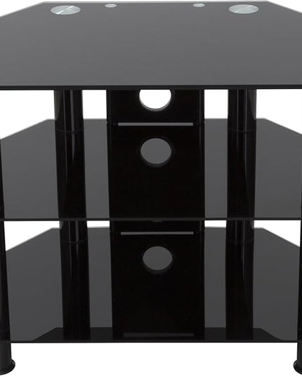 AVF Steel TV Stand with Cable Management for up to 32" TVs in Black - LeafyLoom