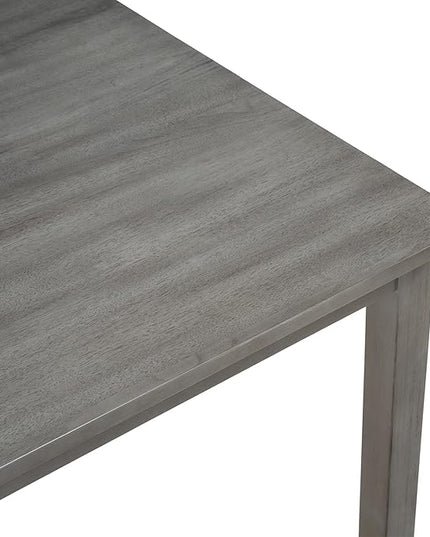 5 Piece Set Industrial Wooden Kitchen Table and 4 Chairs for Dining Room, Grey, Gray - LeafyLoom
