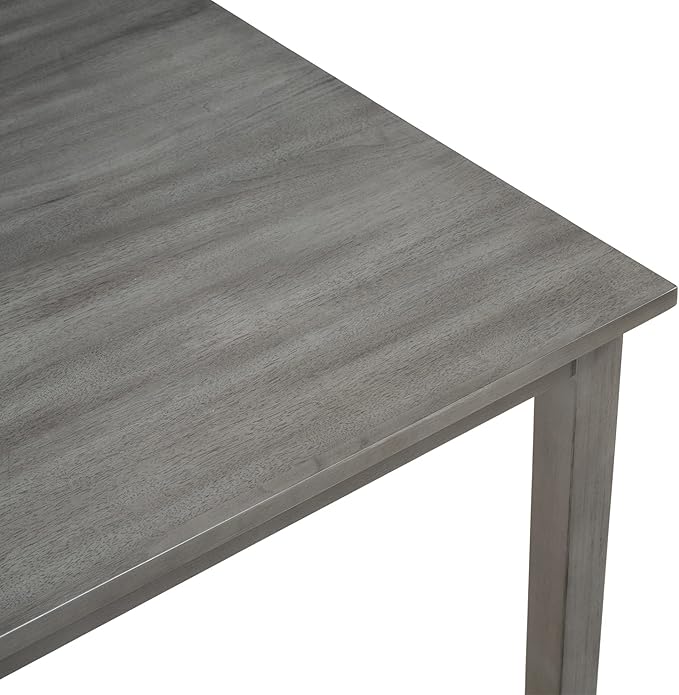 5 Piece Set Industrial Wooden Kitchen Table and 4 Chairs for Dining Room, Grey, Gray - LeafyLoom