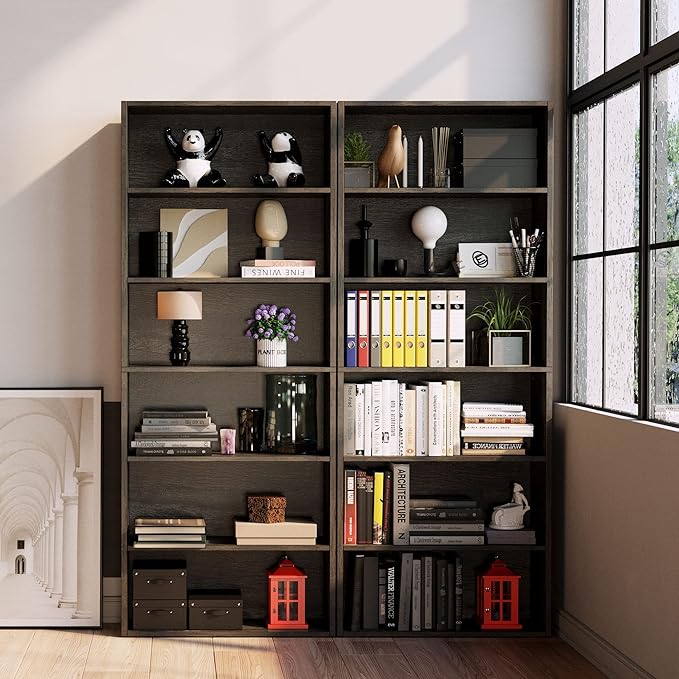 IRONCK Bookshelves and Bookcases Floor Standing 6 Tier Display Storage Shelves 70in Tall Bookcase Home Decor Furniture for Home Office, Living Room, Bed Room - LeafyLoom