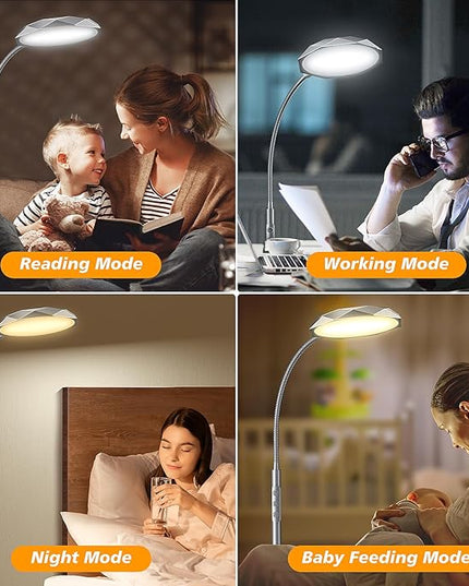 LED Floor Lamp, 18W Bright Floor Lamps for Living Room, Stepless Adjustable Colors & Brightness Standing Lamp with Timer, Remote & Touch Control, Eye Caring Reading Lights for Bedroom,Office - LeafyLoom