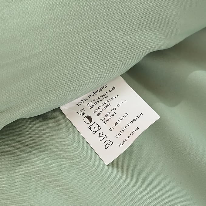ROSGONIA King Size Sage Green Comforter Set - 3 Piece Bedding Set with Boho Style, Lightweight Down Alternative Comforter, Cozy Blanket Bedspreads Quilt for All Seasons - LeafyLoom
