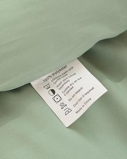 ROSGONIA Queen Comforter Set Sage Green, 3pcs Bedding Sets Queen (1 Boho Sage Comforter& 2 Pillowcases), All Season Lightweight Blanket Quilt - LeafyLoom