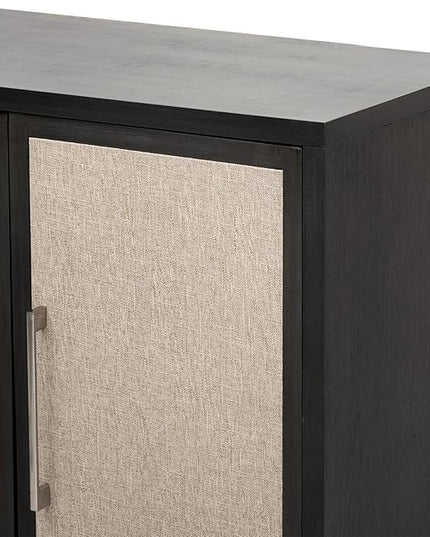 Merax Sideboard Buffet Cabinet with Storage, 4 Linen Door Cupboard w/Adjustable Shelves, Wood Console Table for Entrance, Study or Living Room, Beige - LeafyLoom
