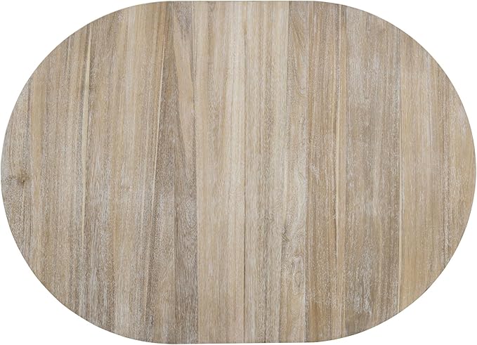 5-Piece Retro Style Extendable Wood Round Dining Table Set with 4 Upholstered Chairs for Kitchen, Breakfast Nook, Living Room, 42"-58" L x 42" W x 30" H, Natural+White - LeafyLoom