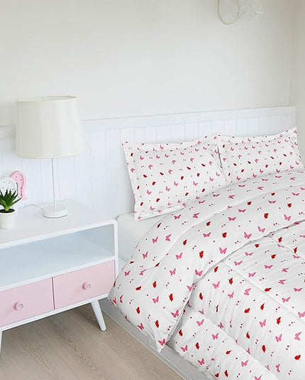 Utopia Bedding All Season Butterfly Comforter Set with 2 Pillow Cases, 3 Piece Soft Brushed Microfiber Kids Bedding Set for Boys/Girls, Machine Washable (Twin) - LeafyLoom