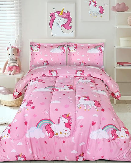 Utopia Bedding All Season Unicorn Comforter Set with 2 Pillow Cases, 3 Piece Soft Brushed Microfiber Kids Bedding Set for Boys/Girls, Machine Washable (Twin) - LeafyLoom
