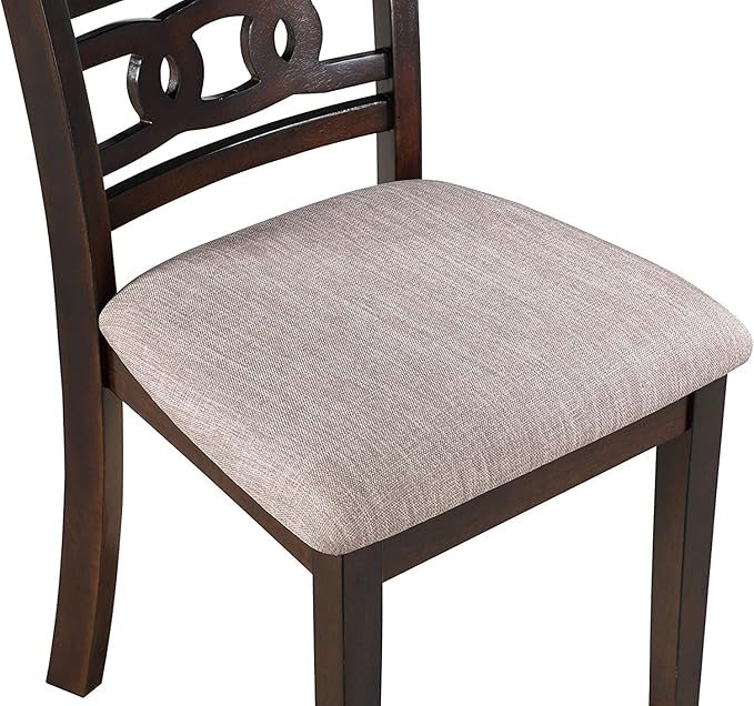 New Classic Furniture Gia Dining Chairs, Set of 2, Cherry Brown - LeafyLoom