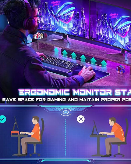 Homieasy Small Gaming Desk with Power Outlets Pegboard LED Light, 51 Inch L Shaped Computer Desk with Monitor Stand Storage Shelves, Reversible Corner Desk with Headset Hooks, Rustic Brown - LeafyLoom