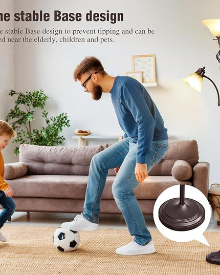 Floor Lamp, Standing Lamp with Adjustable Side Reading Light, Floor Lamps for Living Room with Glass Shade 72-Inch Torchiere Tall Lamps Decor for Bedroom Living Room Den Office (Bulb Included) - LeafyLoom