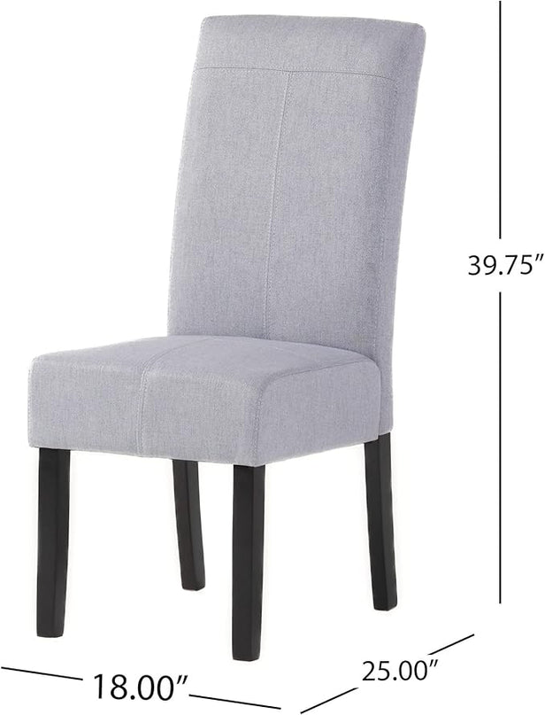 Christopher Knight Home Pertica Fabric Dining Chair (Set Of 2),Wood, Light Grey - LeafyLoom