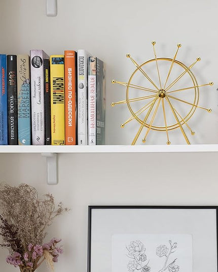 Gold Ferris Wheel Decorations for Office Bookshelf Decor, Home Decor Living Room Shelf- Spinning Ferris Wheel for Gift Birthday Thanksgiving Valentine's Day - LeafyLoom