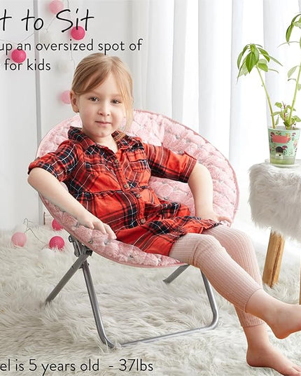 Heritage Kids Sequin Saucer Chair, Pink - LeafyLoom